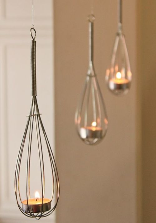 Garde met lichtjes in de keuken